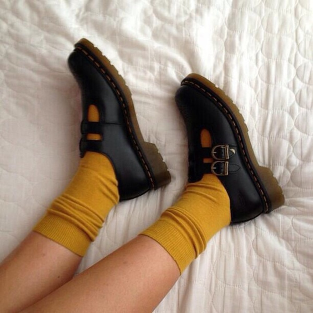 Black Dr. Martens 8065 Mary Jane leather shoes